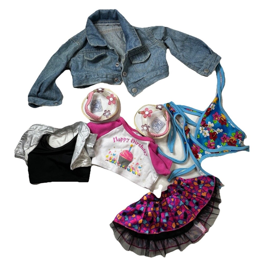 Build A Bear Clothes Lot 7 Pc Girls Outfit Bundle Shoes Mix